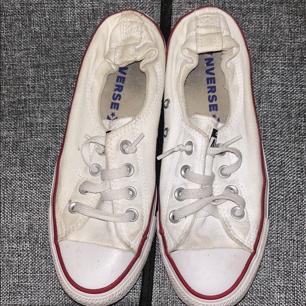 Converse Canvas Sneakers in White and Red